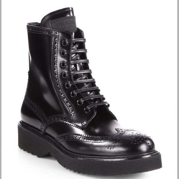Prada wingtip combat boots